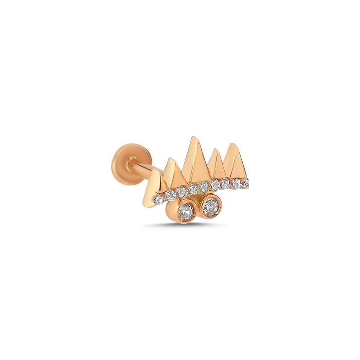 14k Gold Hedgehog Model Tragus Piercing