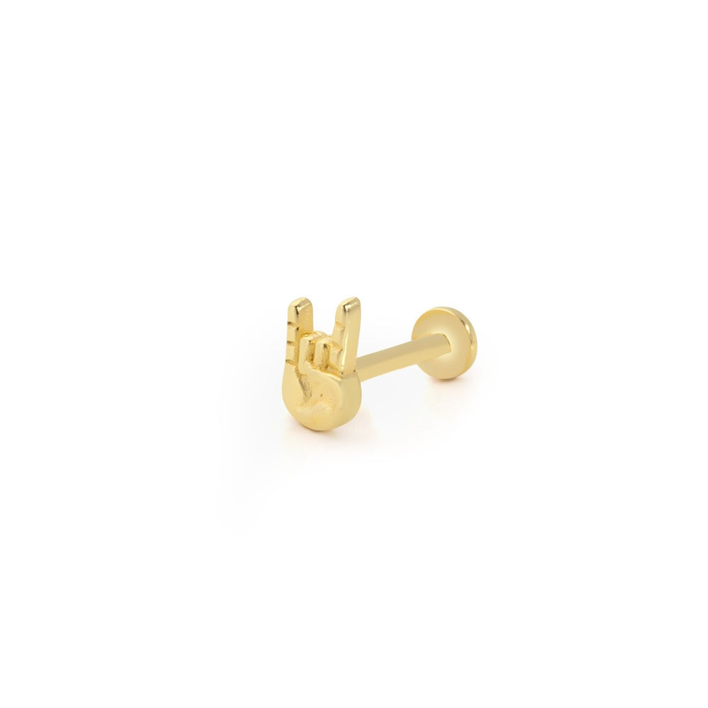 14k Gold Rock And Roll Icon Tragus Piercing
