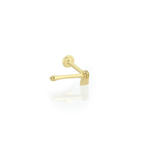 14k Gold Ax Model Tragus Piercing