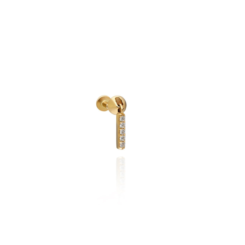 14k Gold Five-Stone Stick Pendant Tragus Piercing