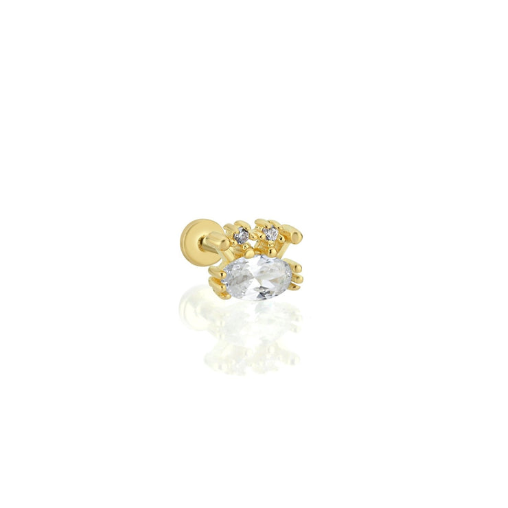 14k Gold Crab Tragus Piercing