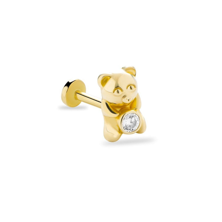 14k Gold Stony Teddy Bear Tragus