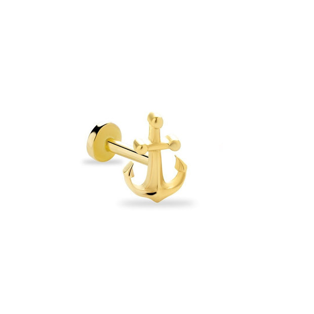 14k Gold Anchor Tragus