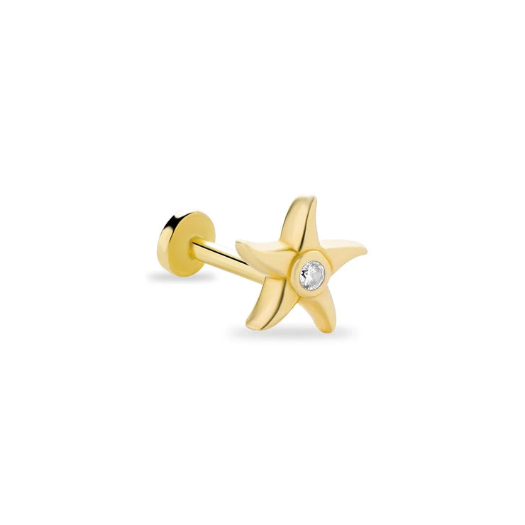 14k Gold Starfish Tragus