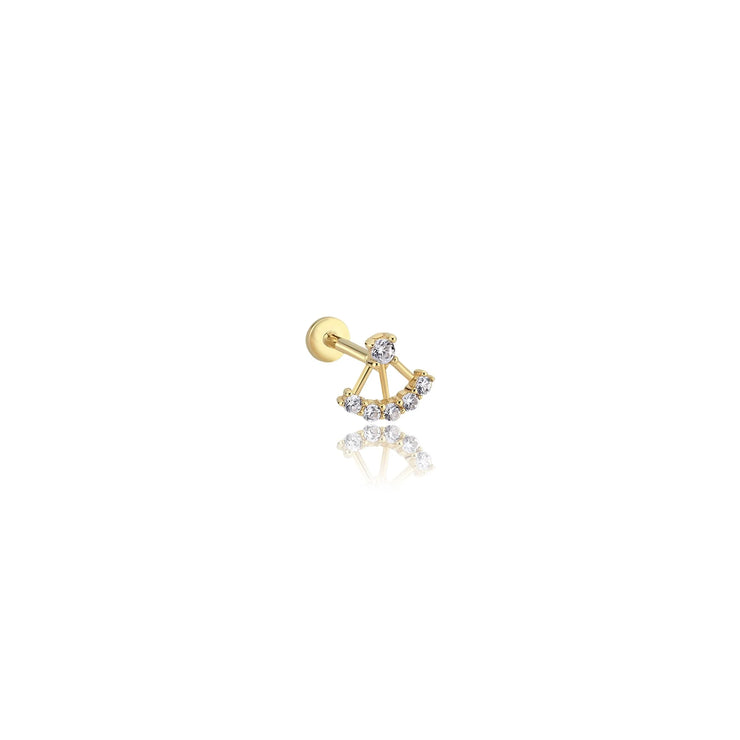 14k Gold Six-Stone Gondola Tragus