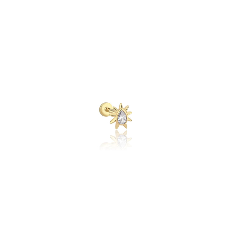 14k Gold Drop Solitaire Tragus