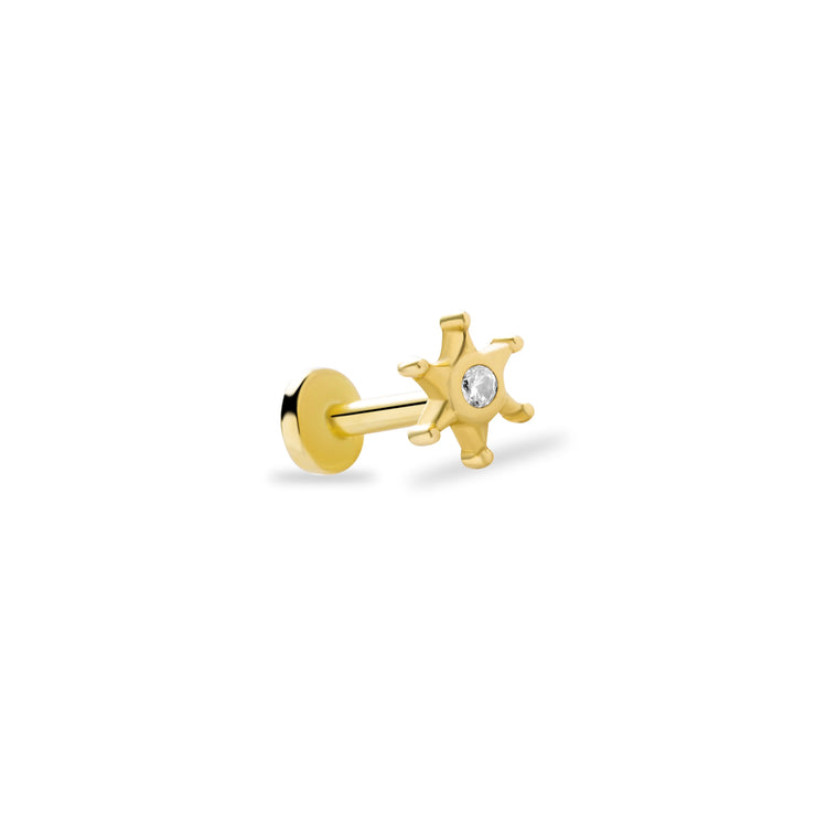 14k Gold Ray Star Tragus