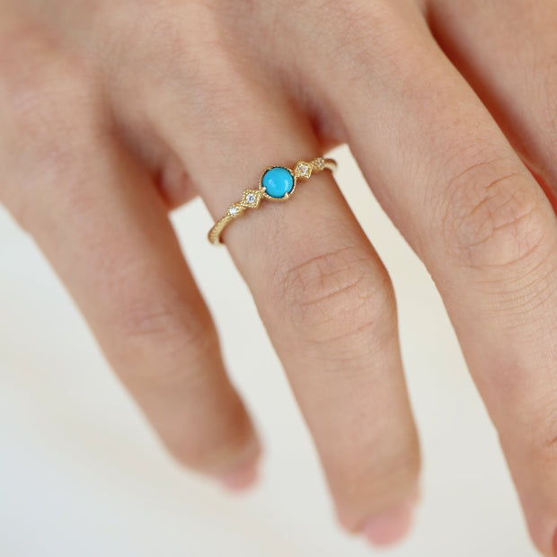 14k Gold Turquoise Ring