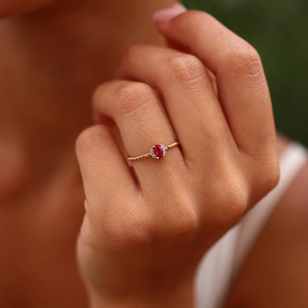 14k Gold Pink Tourmaline Panther Ring