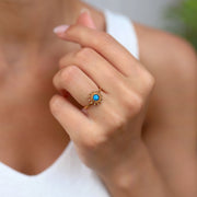 14k Gold Opal Sun Ring