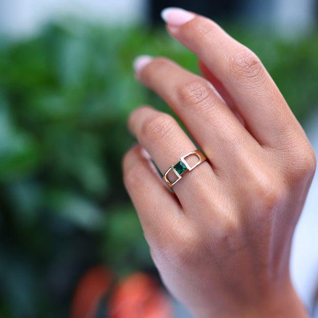 14k Gold Emerald Garden Ring