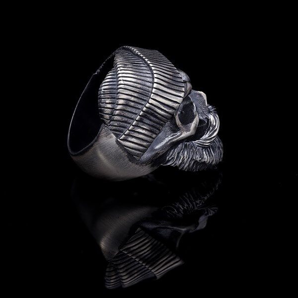 Memento Mori Skull Ring in Sterling Silver