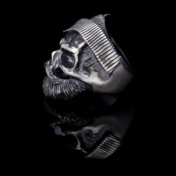 Memento Mori Skull Ring in Sterling Silver