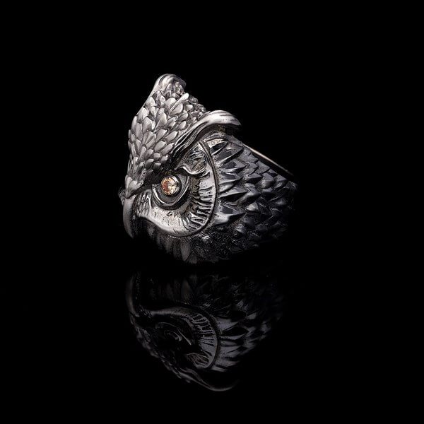 Men’s Sterling Silver Owl Ring