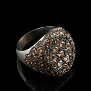 Men’s Sterling Silver Oval Champagne Stone Ring