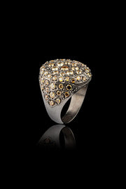 Men’s Sterling Silver Oval Champagne Stone Ring