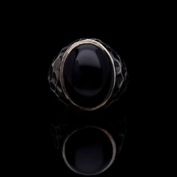 Men’s Black Onyx Ring in Sterling Silver