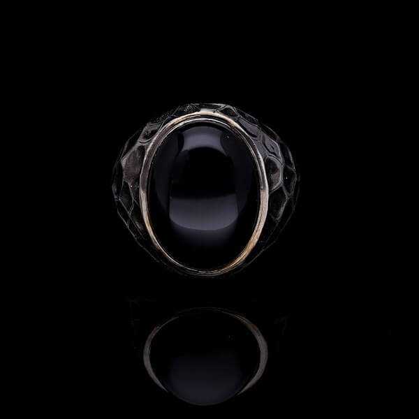 Men’s Black Onyx Ring in Sterling Silver