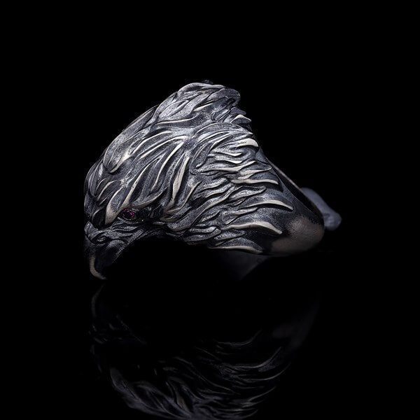 Men’s Sterling Silver 3D Eagle Ring