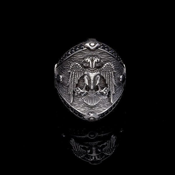 Men’s Sterling Silver Double Eagle Battle Ring