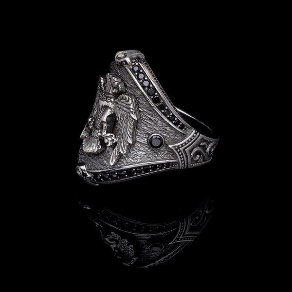 Men’s Sterling Silver Double Eagle Battle Ring