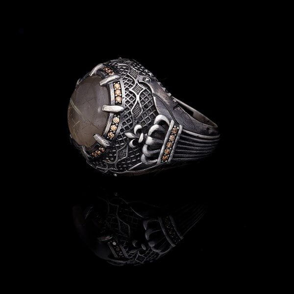 Men’s Sterling Silver King Crown Ring