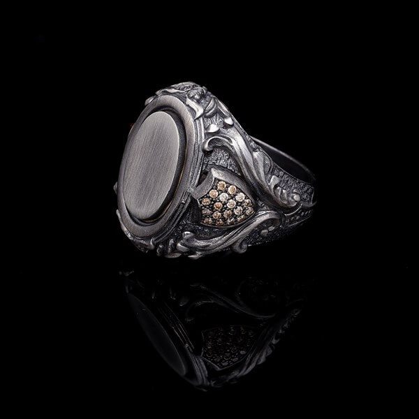 Men’s Sterling Silver Oval Ring