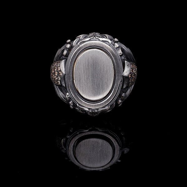 Men’s Sterling Silver Oval Ring