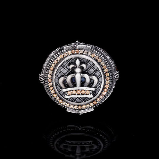 Men’s Sterling Silver King Crown Silver Ring