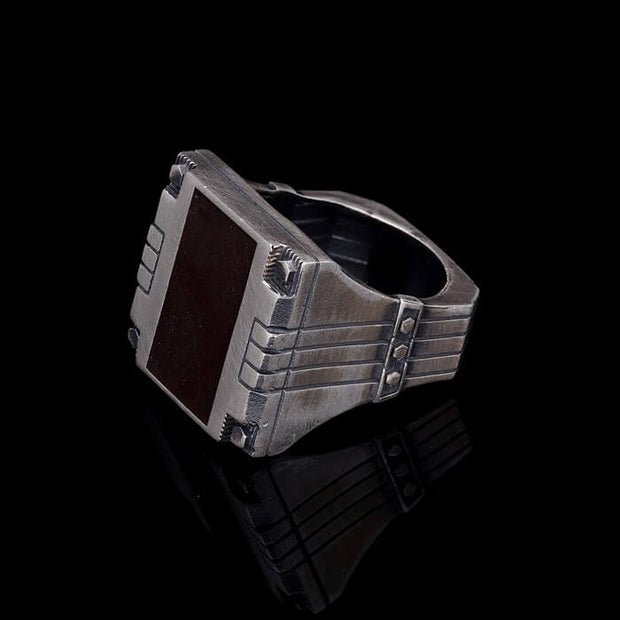 Men’s Sterling Silver Rectangular Plate Ring