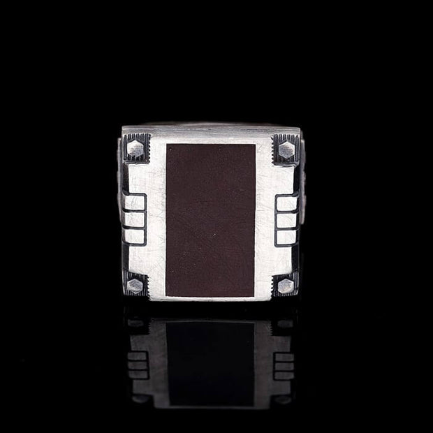 Men’s Sterling Silver Rectangular Plate Ring