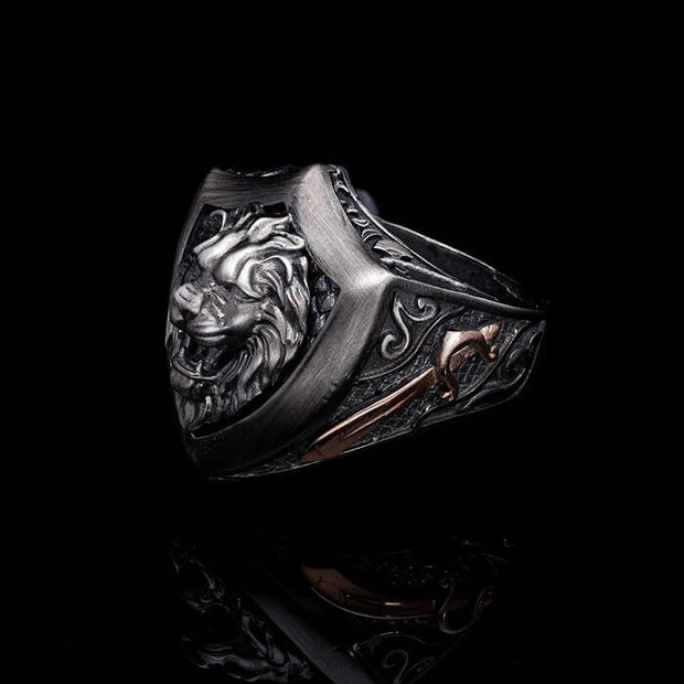 Men’s Sterling Silver Roaring Lion Ring