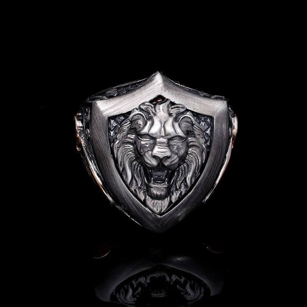 Men’s Sterling Silver Roaring Lion Ring