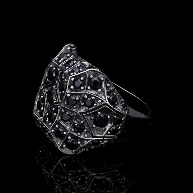 Men’s Sterling Silver 3D Gemstone Ring