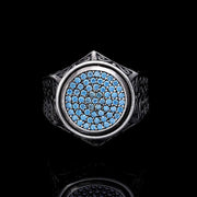 Men’s Sterling Silver  Ring with Blue Stone