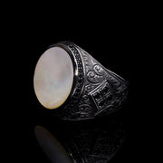 Men’s Sterling Silver Moon Stone Silver Ring