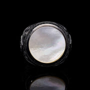 Men’s Sterling Silver Moon Stone Silver Ring