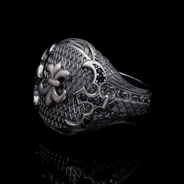 Men’s Sterling Silver Fleur De Lys Silver Ring