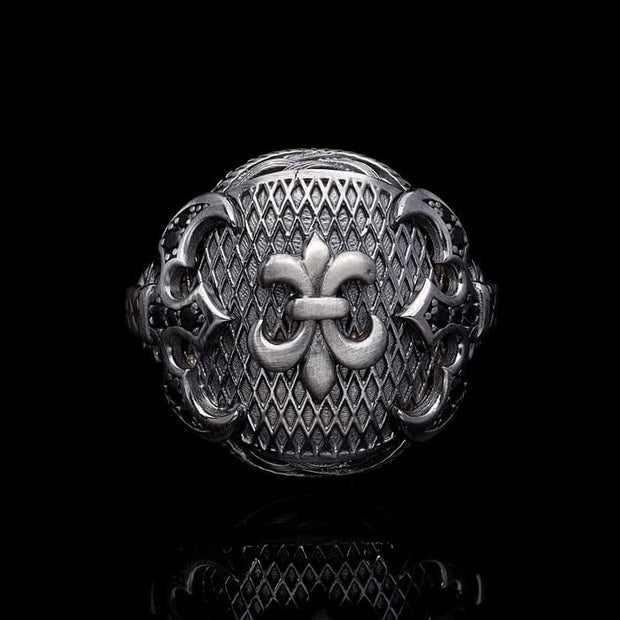 Men’s Sterling Silver Fleur De Lys Silver Ring