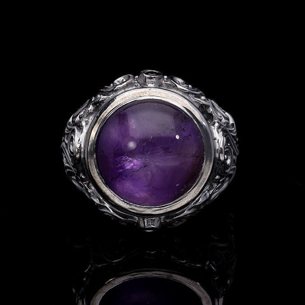 Men’s Sterling Silver Amethyst Ring