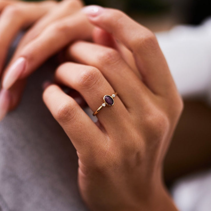 14k Gold Roy Purple Stone Ring