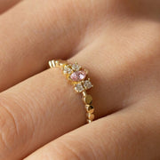 14k Gold Pink Tourmaline Marquise Stone Ring