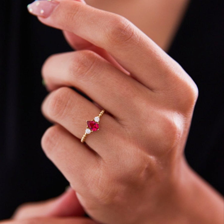 ruby ring, birthstone ring 