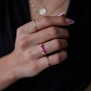 14k Gold Ruby Baguette Ring