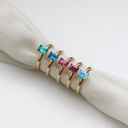 14k Gold Blue Baguette Stone Ring