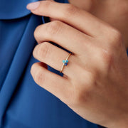 14k Gold Shades of Blue Ring