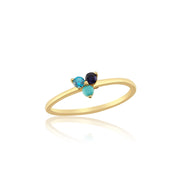 14k Gold Shades of Blue Ring