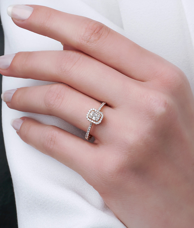 Diamond Rose Baguette Ring